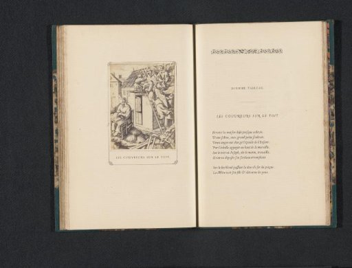 Photographic reproduction of Les couvreurs sur le toit by Edmond Fierlants