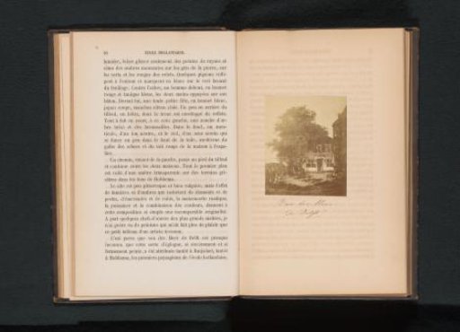 Photographic reproduction of a painting of a house and trees by Jan van der Meer