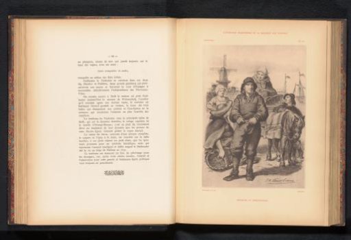 Reproduction of a print of fishermen in Scheveningen