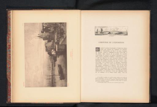 Reproduction of a print of a view of the harbor of Amsterdam