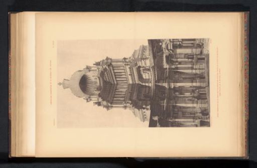 Reproduction of a print of a design for the new Palace of Justice in Brussels