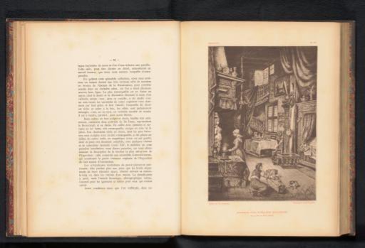 Reproduction of a print of an interior of a Dutch hotel