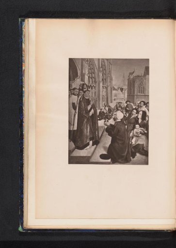 Reproduction of a painting of a blessing bishop