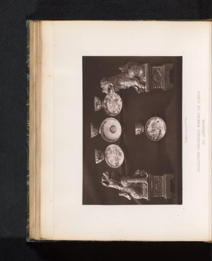 Cup and saucers with two lion figures