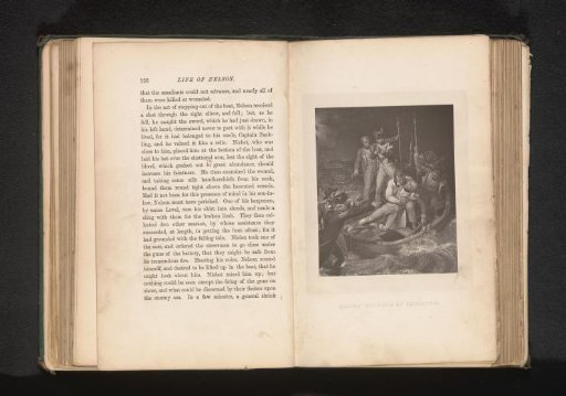 Photographic reproduction of a print of Horatio Nelson arriving wounded at Tenerife after the naval battle off Cape St. Vincent in 1797
