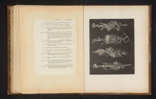 Four small trophies of music, fishing, and agriculture in gilded wood from the collection of Antonin Terme
