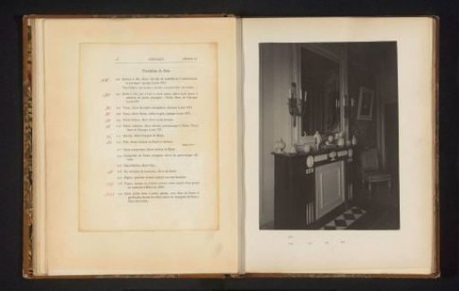 Room in the house of Antonin Terme with his collection of antiquities, statue of Hercules, clock, and candlesticks