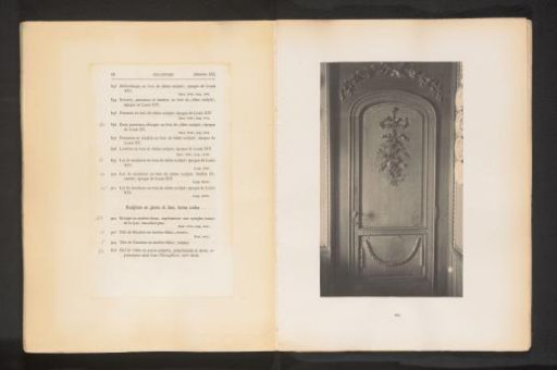 Decorated wooden door in the house of Antonin Terme