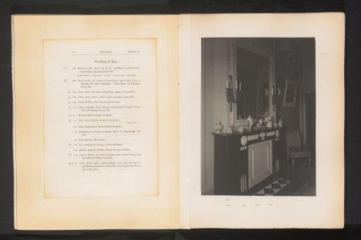 Room in the house of Antonin Terme with his collection of antiquities, a statue of Hercules, a clock, and candlesticks