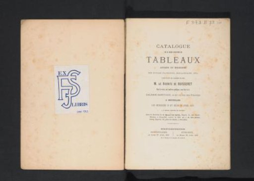 Catalogue of the rich collection of ancient and modern paintings of the Flemish, Dutch, etc. schools forming the cabinet of the late Mr. the Viscount de Buisseret