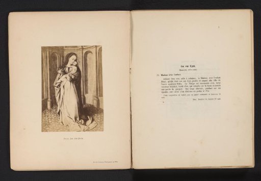 Photographic reproduction of a painting of Mary with child