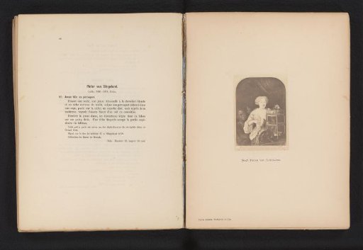 Photographic reproduction of a painting of a girl with a parrot by Pieter Conrelisz. van Slingelandt