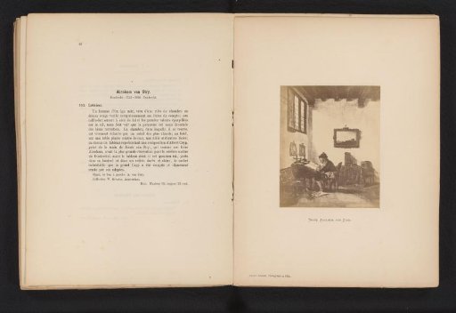 Photographic reproduction of a painting of a reading man by Abraham van Strij