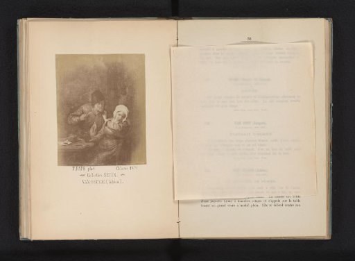 Photographic reproduction of a painting of a peasant harassing a woman by Adriaen van Ostade