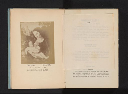 Photographic reproduction of a painting of Mary with child