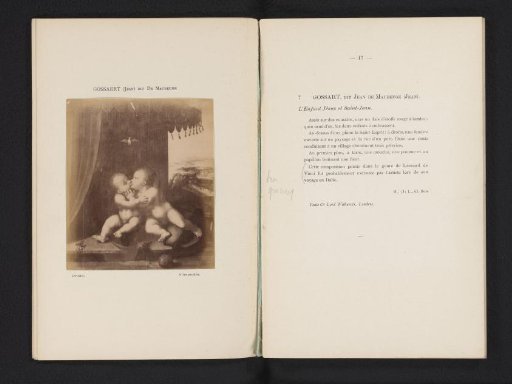 Photographic reproduction of a painting of Christ and John the Baptist as children by Joos van Cleve