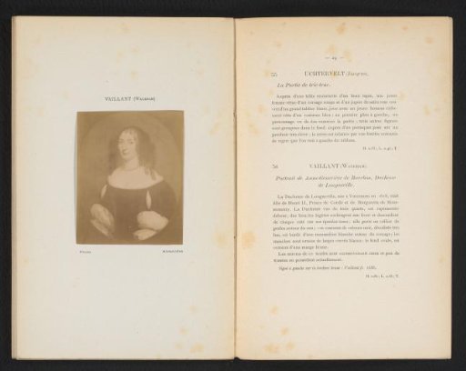 Photographic reproduction of a painted portrait of Anne-Geneviève de Bourbon by Wallerant Vaillant