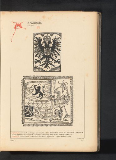Reproduction of two prints with coats of arms of Flanders