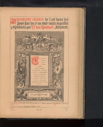Reproduction of a title page with grotesques from the atlas of Mercator and Hondius