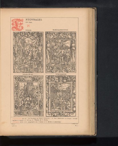 Reproduction of four prints from La Practique des Causes criminelles by Josse de Damhoudere, depicting various criminal activities