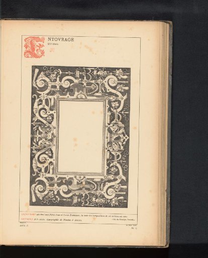 Reproduction of a print of a border with grotesques by Johannes or Lucas van Doetechum