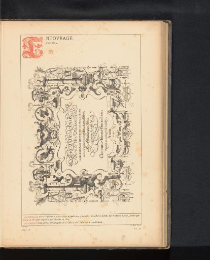 Reproduction of a title page with grotesques from the Exercitatio alphabetica by Clement Perret by Cornelis de Hooghe