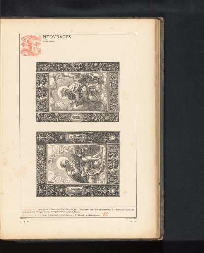 Reproduction of two prints of a person with a book from the Biblia Sacra by Christoffel van Sichem