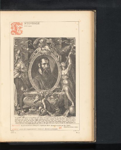 Reproduction of a print of a portrait of Pieter Brueghel by Aegidius Sadeler after Bartholomeus Spranger