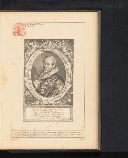 Reproduction of a print of a portrait of Theodorus Schrevelius by Jacob Matham