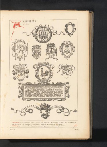 Reproduction of eight coats of arms designed by Georg Braun and Frans Hogenberg
