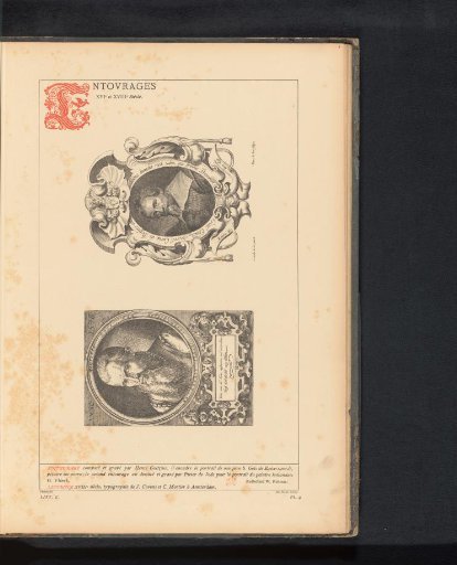 Reproduction of a print of a portrait of Jan Goltz II by Hendrick Goltzius and a print of a portrait of Govert Flinck by Pieter de Jode I