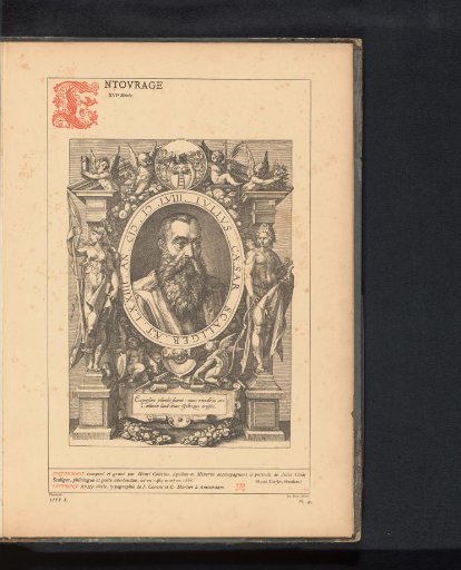 Reproduction of a print of a portrait of Julius Caesar Scaliger by Hendrick Goltzius