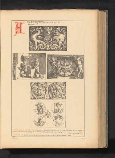 Reproduction of five designs for wall decorations by Lucas van Leyden