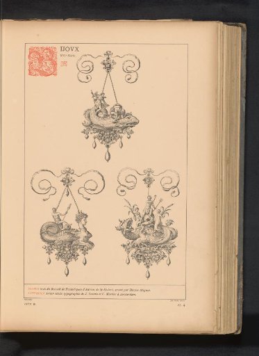 Reproduction of three prints of jewels by Daniel Mignot