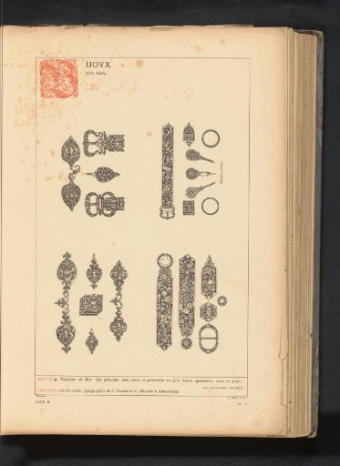 Reproduction of four prints of jewels by Theodor de Bry
