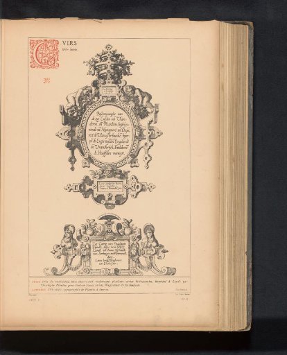 Reproduction of two cartouches from the Spieghel der zeevaart by Lucas Janszoon Waghenaer