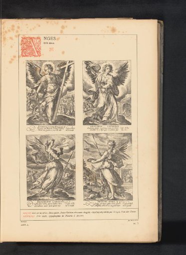 Reproduction of four prints of angels by Crispijn van de Passe