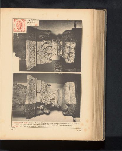 Two views of capitals with bases in the Paul's Abbey in Utrecht