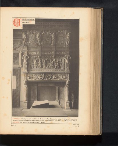 Decorated fireplace in the Town Hall of Antwerp