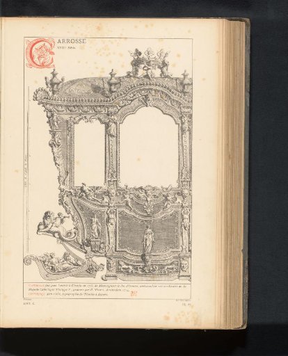 Reproduction of a print of the coach of Philip V of Spain during his entry into Utrecht in 1713 by Bernard Picart