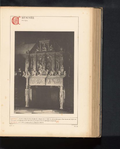 Decorated fireplace in the town hall of Kampen
