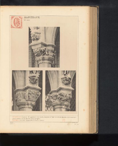 Three photographs of capitals of the town hall of Brussels