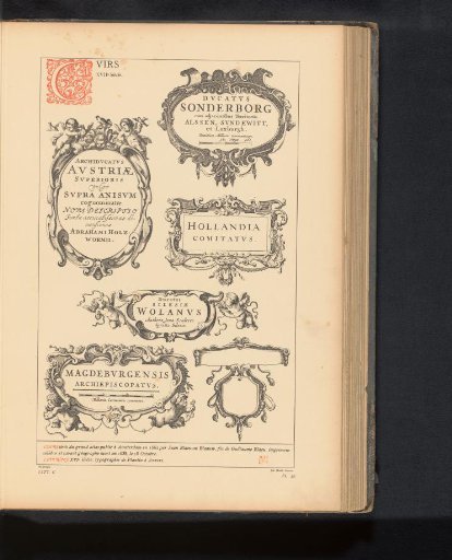 Reproduction of a design with six cartouches
