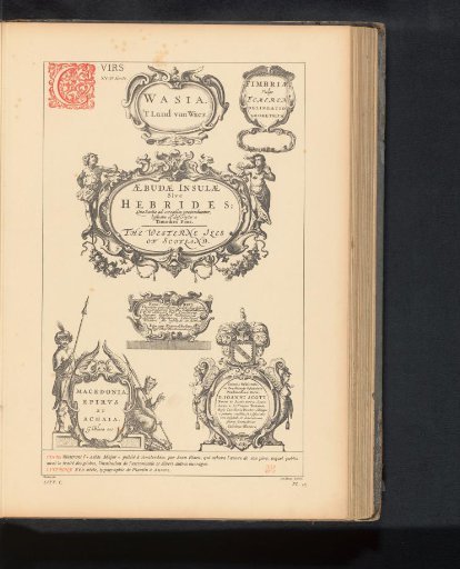 Reproduction of a design with six cartouches
