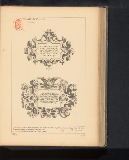 Reproduction of a design with two cartouches by Hans Vredeman de Vries