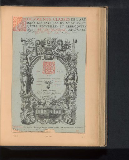 Reproduction of a title page with a cartouche from the Monumenta illustrium virorum, et elogia