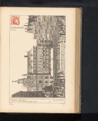 Reproduction of a print of the proclamation of the Peace of Münster in front of the Town Hall in Antwerp by Wenceslaus Hollar