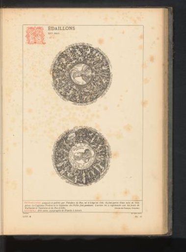 Reproduction of a print of two medallions by Theodoor de Bry, depicting William I as the leader of wisdom and Fernando Álvarez de Toledo as the leader of folly