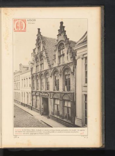 View of two houses on the Rue des Chiens in Ypres, Belgium