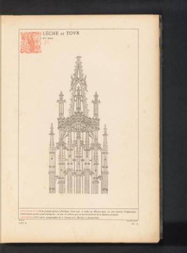 Reproduction of a print of a design for the St. Livinus Monastery Tower in Zierikzee